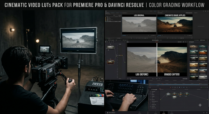 Cinematic Video LUTs Pack for Premiere Pro & DaVinci Resolve