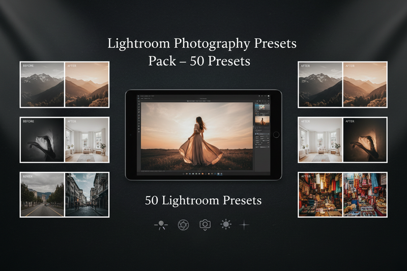Lightroom Photography Presets Pack (50 Presets)